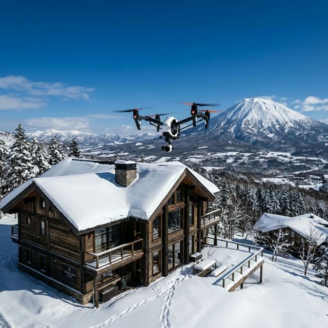 ArtRoof premium drone roof inspection in Niseko winter