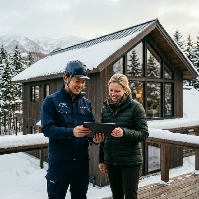 ArtRoof bilingual service meeting with overseas owner in Niseko